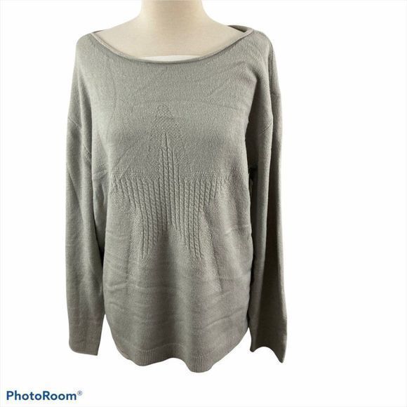 NWT WIT & WISDOM Grey Crew Neck‎ Star Sweater (XL) - Picture 9 of 9